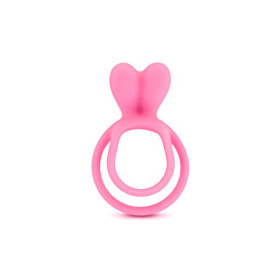 Double cockring rose avec stimulateur de clitoris 
